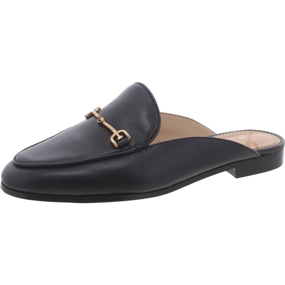 Sam Edelman Womens Linnie Black Leather Slip On Flats Mules Shoes Used - Picture 4 of 6
